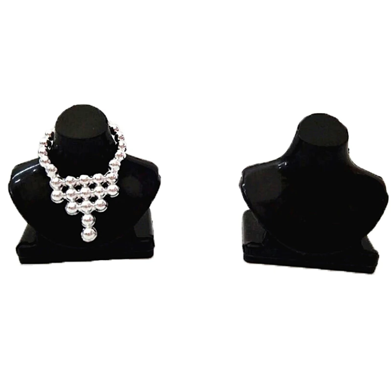 

5Pcs Dollhouse Miniature Black Necklace Bracket Jewelry Display Holder Support Model Stand