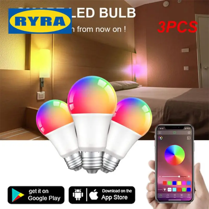 

3PCS Smart Light Bulb Zigbee Smart Home Support Alexa Google Home Rgb Led Light Voice Control E27 Lamp Bulb Dimmable Color Timer