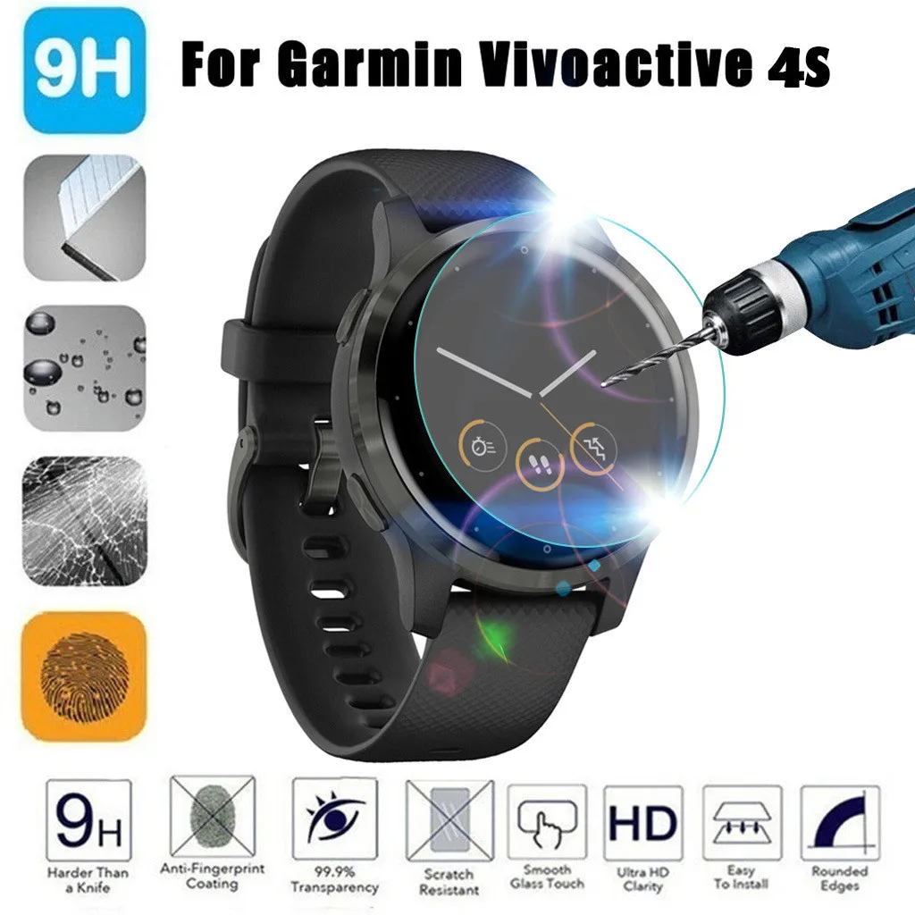 

1PC Explosion-Proof Smart Watch band Protective Ultrathin Film Tempered Glass Screen Protector for Garmin Vivoactive 4S