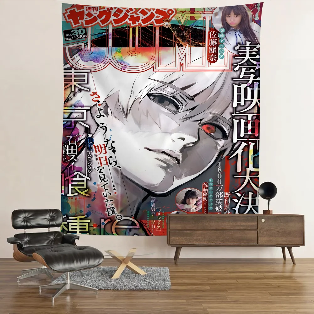 Anime T-Tokyo G-Ghoul Hanging Bohemian Tapestry Tarot Hippie Wall Rugs Dorm Japanese