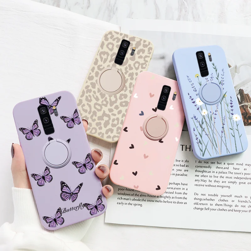 

Чехол для Samsung Galaxy S9 Plus, цветы, магнитный кольцевой держатель, силиконовая задняя крышка для Samsung S9Plus GalaxyS9Plus, чехол-бампер