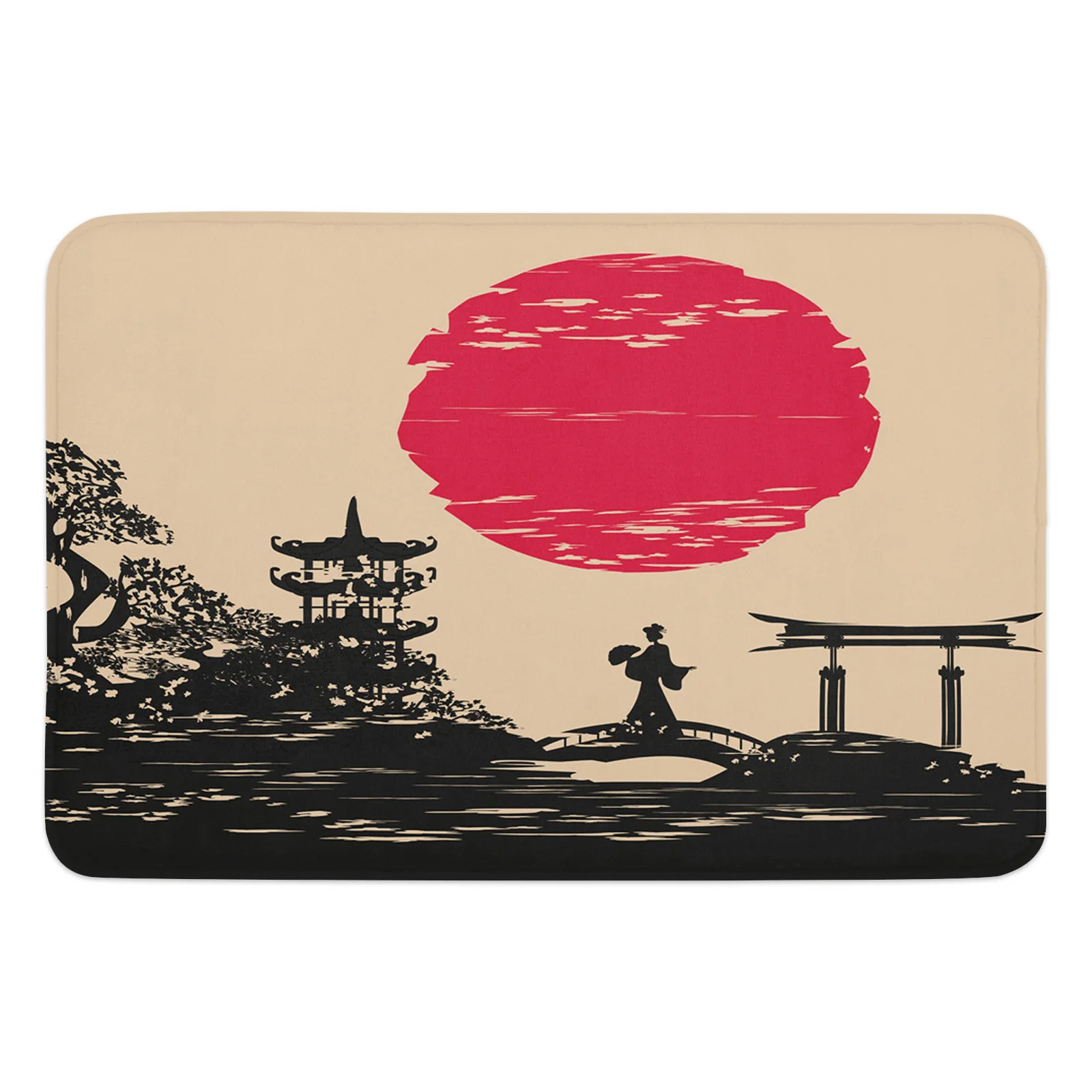 

Silhouette Outline Artistic Conception Door Mat Rugs For Bedroom Anti-slip Entrance Printed Door Mat Carpets In Living Room
