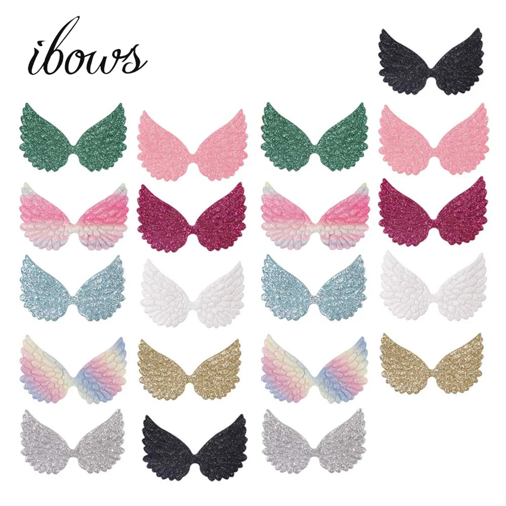 

20pcs/bag Glitter Wings Patches Colorful BlingBling Angel Wings DIY Hair Bow Kids Toy Clothes Handmade Craft Accessories