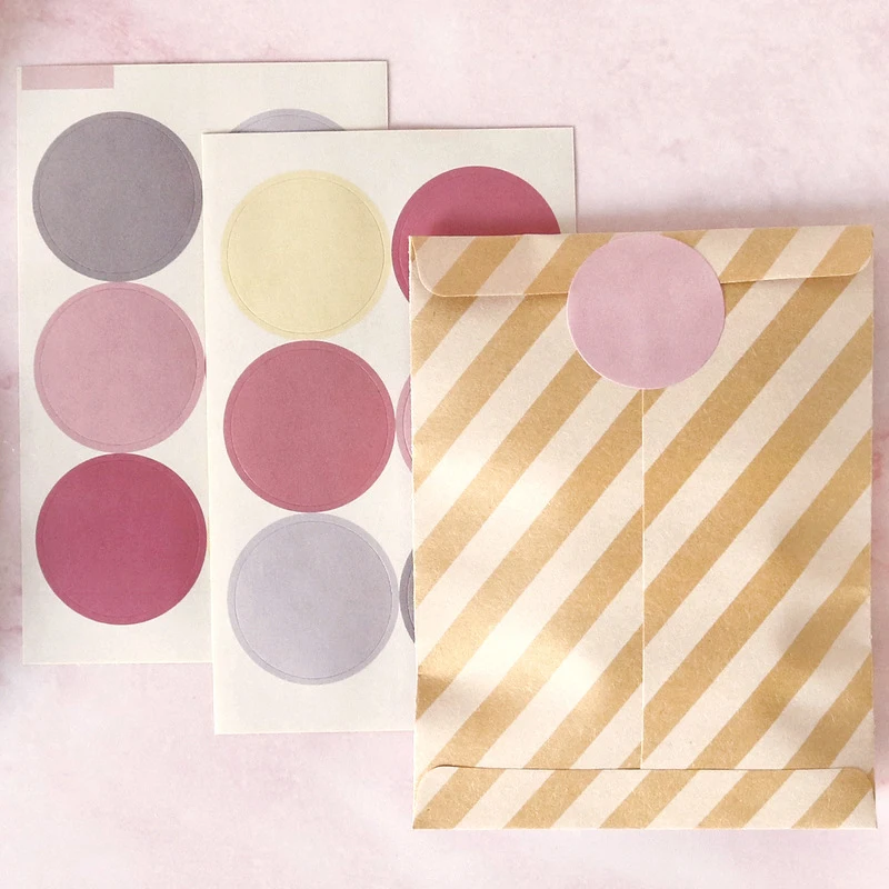 

60Pcs Ins Style Morandi Color Paper Stickers DIY Baking Gift Packaging Adhesive Labels Wedding Birthday Baby Shower Party Favors