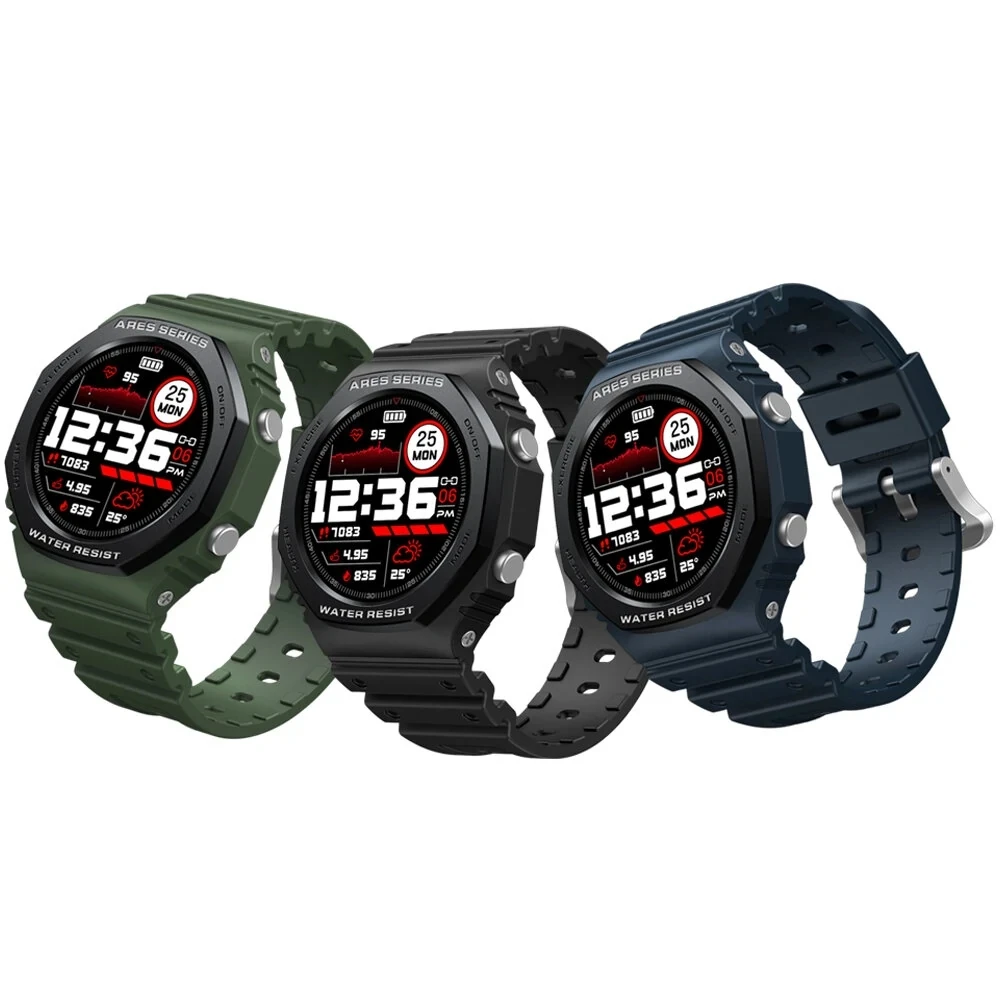 

Zeblaze Ares 2 Smartwatch Heart Rate Blood Pressure SpO2 Monitor 300+ Watch Faces 45 Days Standby 3-Proof Outdoor Smart Watch