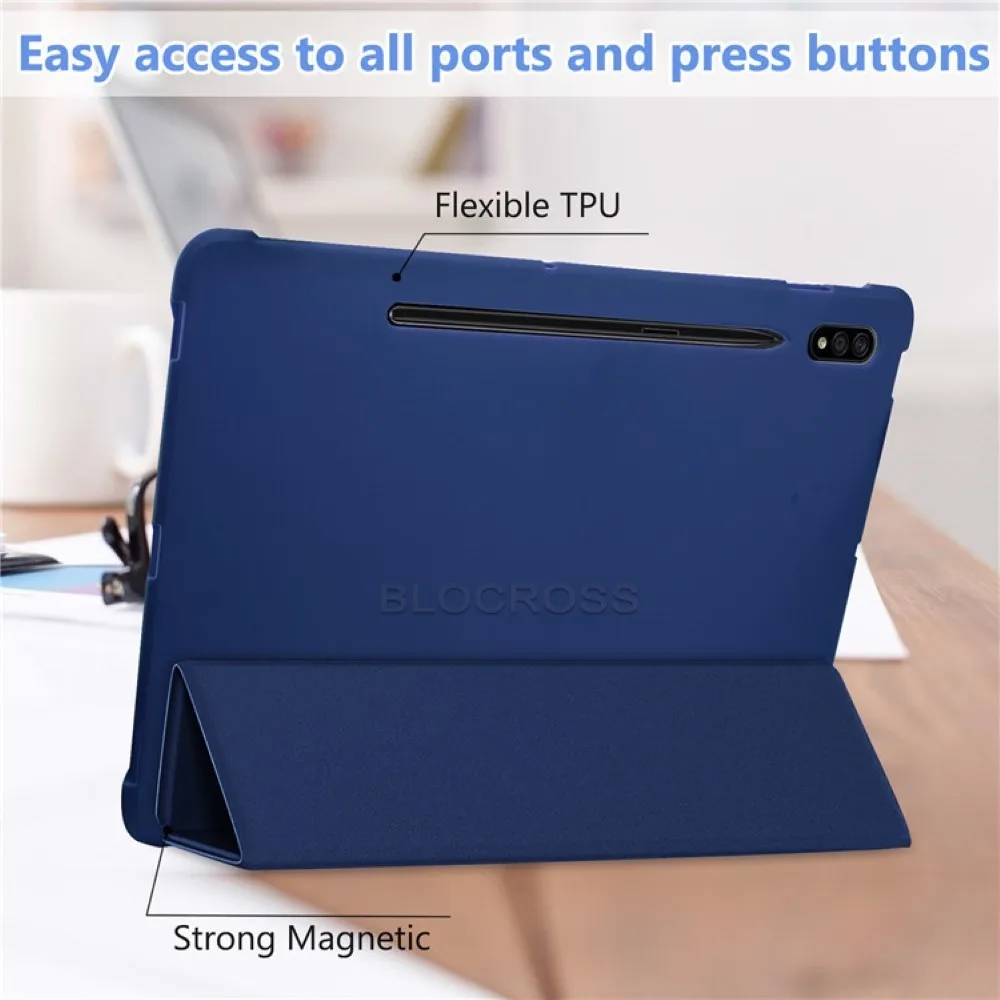for samsung galaxy tab s7 fe 12 4 inch case s8s7 plus 2022 stand cover auto sleepwake smart tablet magnetic with pencil holder free global shipping