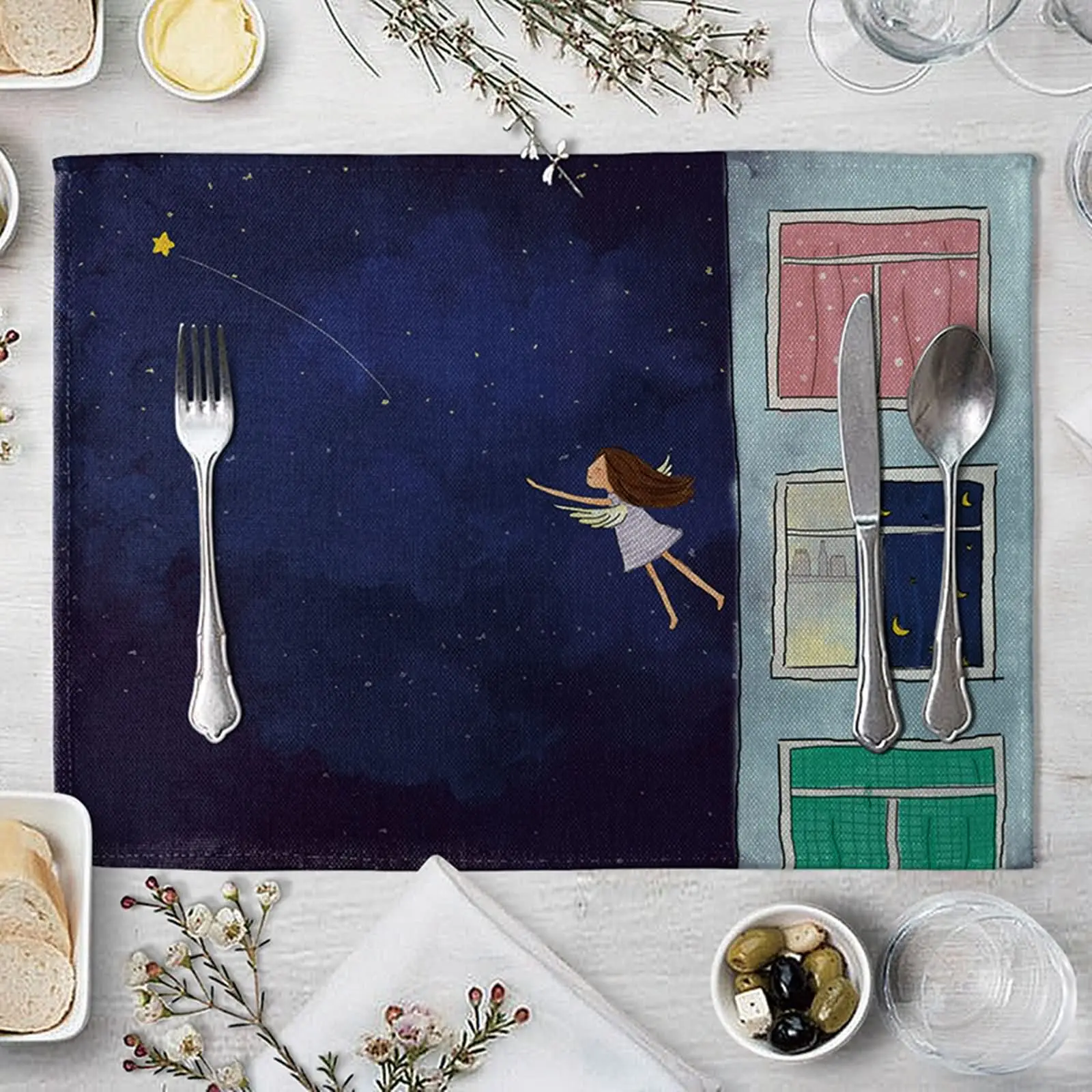 

Подстилка для стола в фермерском стиле, зеленая, розовая, синяя, декор для стола, украшения для обеденного стола, центральные части, 2 подстав...