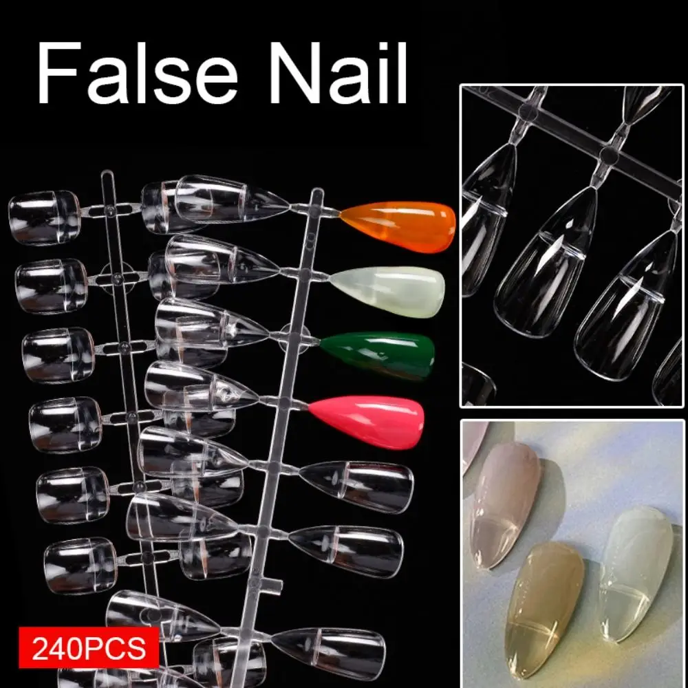 

Clear Transparent 6 kinds shape Seamless Manicures Tool Nails Tips False Nails Fake Nails Full Sticker