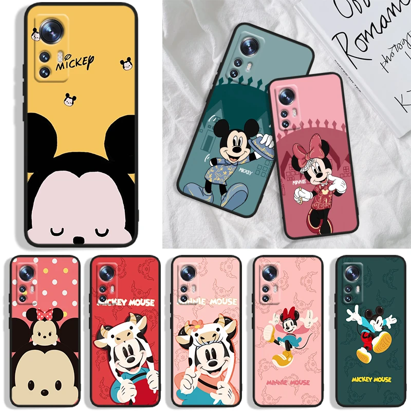

Couple disney mickey cute Phone Case For Xiaomi Mi A1(5X) A2(6X) A3(CC9E) Play Mix 3 8 9 9T Note 10 Pro SE Black Iuxury Silicone
