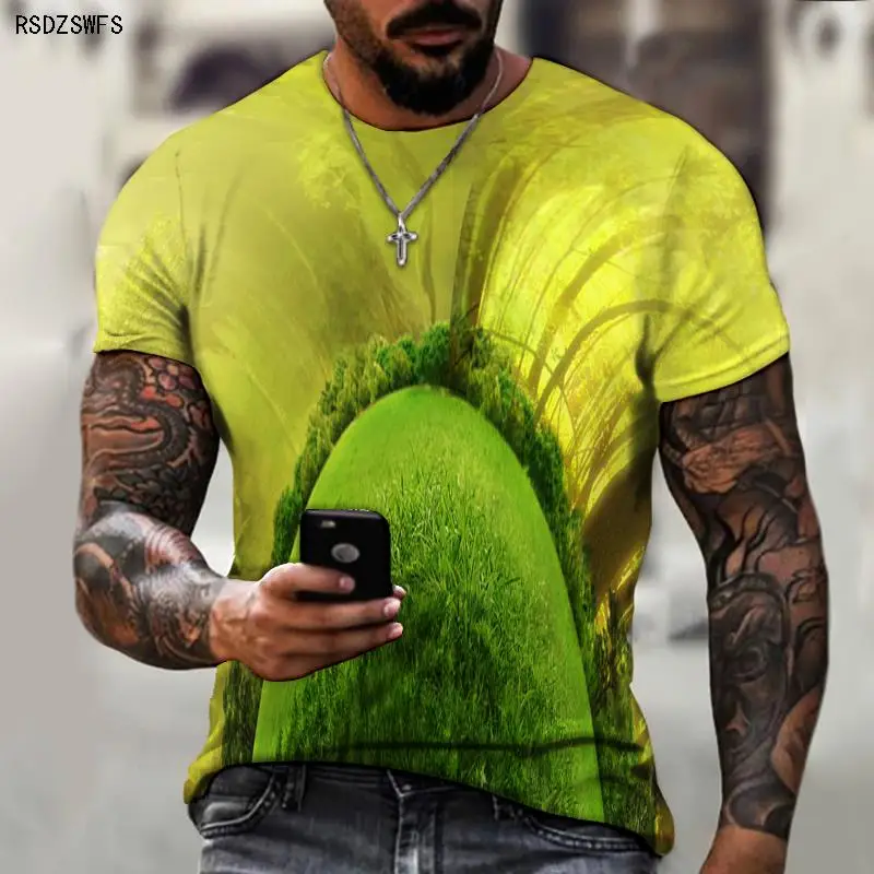 

Summer Hot Style, Fashionable Hip-hop Style, Large Size Men's Clothing, 3D Printing, Casual And Breathable Style