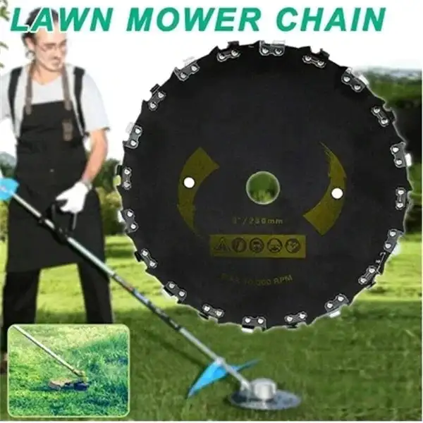 

High-Powered Grass Cutter 9 inch 20 Teeth Steel Chain Saw Trimmer Heavy Duty Head Brush Cutter Lawn Mower Chain Blade