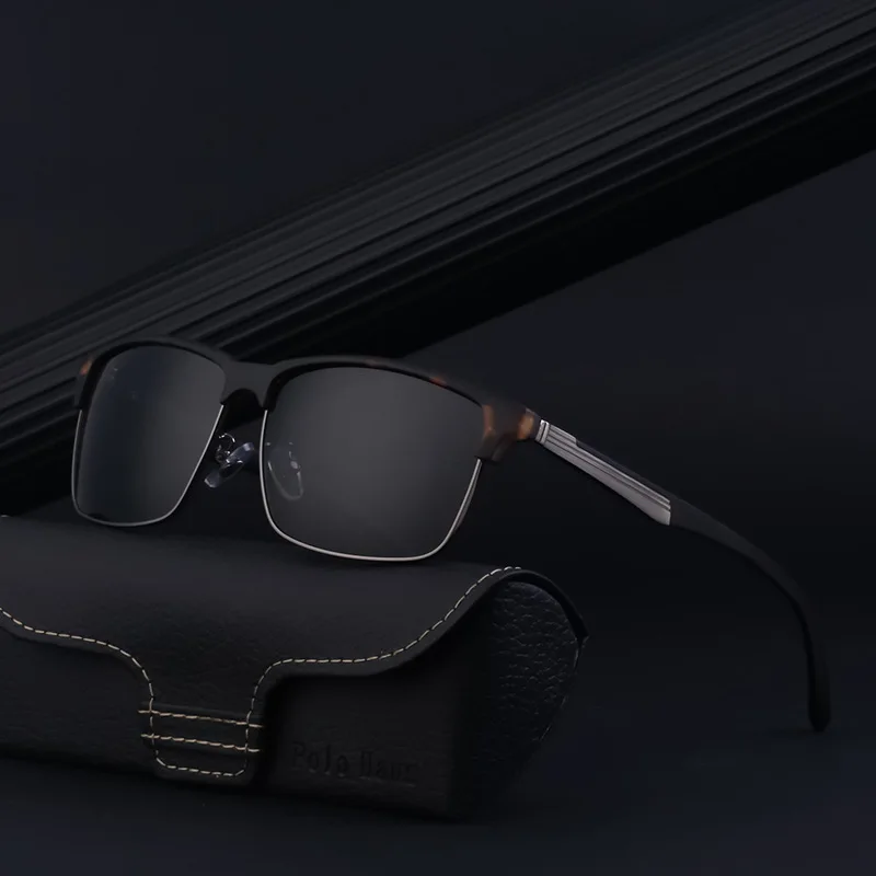 Luxury Square Vintage Polarized Sunglasses For Men Women Fashion Travel Driving Anti-glare Sun Glasses Male Nylon Lenses Eyewear