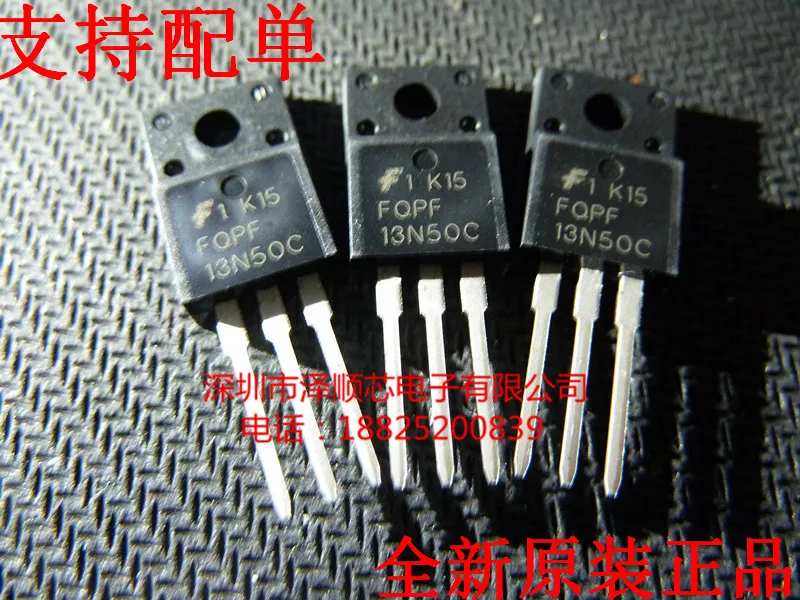 

30pcs original new FQPF13N50C TO-220F 500V 13A N channel field-effect transistor