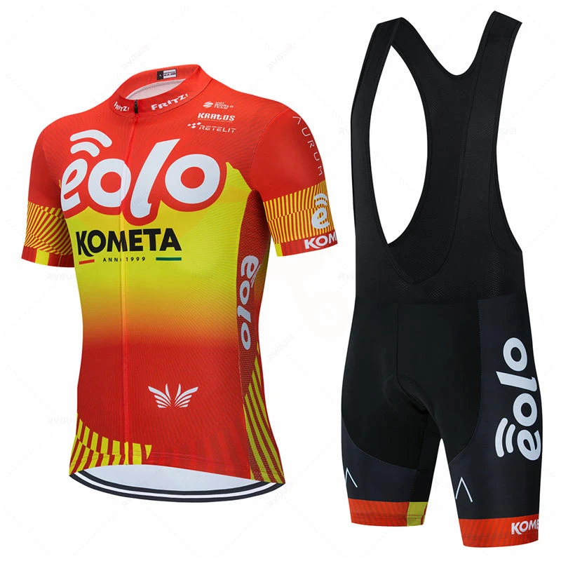 

Eolo Kometa Team Cycling Jerseys Bike Clothes Quick-Dry Bib Gel Sets Clothing Ropa Ciclismo Uniformes Maillot Sport Wear Hombre