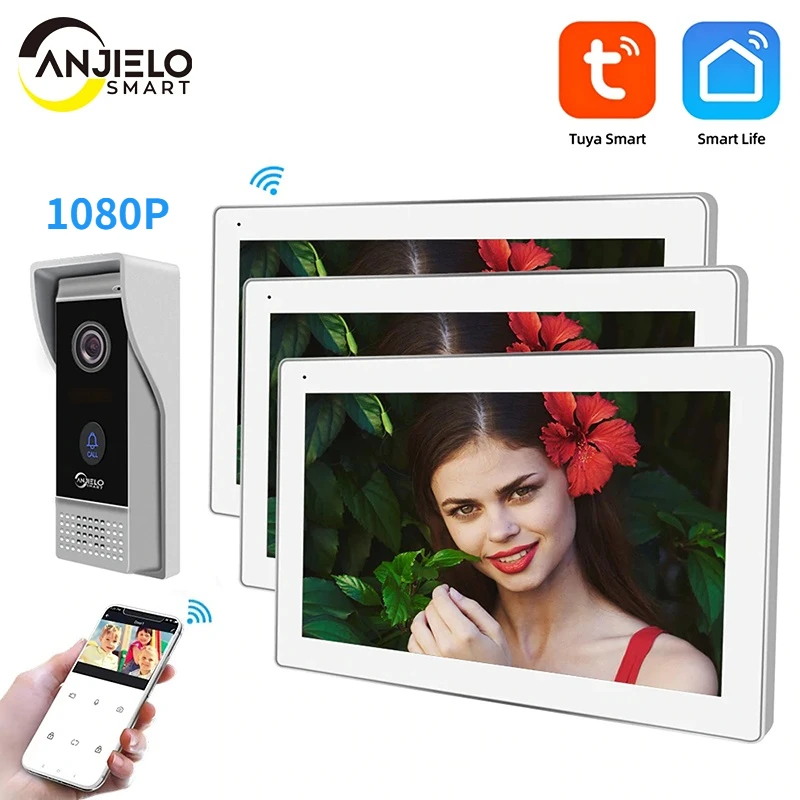 

10-inch Wifi Video Intercom HD Color Touch Screen 1080P Outdoor Doorbell Motion Detection Tuya Smart Remote View Home Security