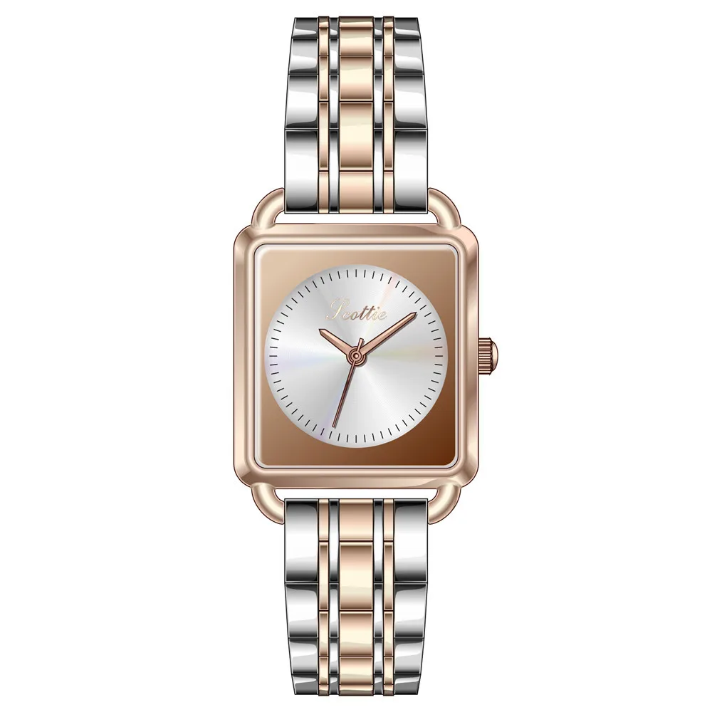 

Women Fashion Square Watches Women's Simplicity Casual Quartz Stainless Steel Band Watch Analog Wrist Watch Gift Montre Femme