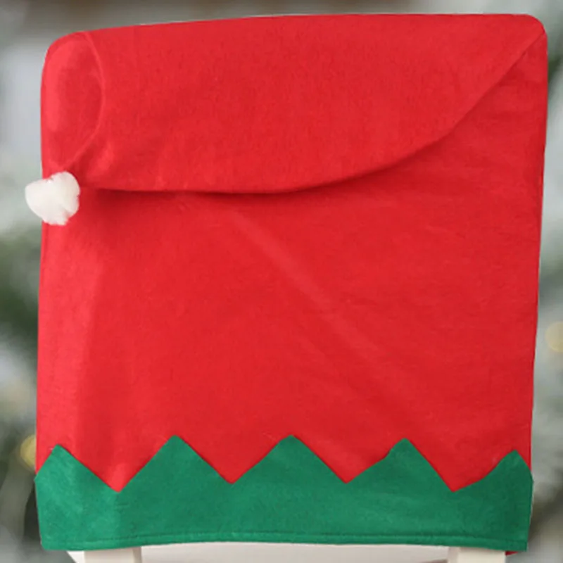

Креативный прочный Рождественский чехол на стул, обеденный эльф, большая шляпа, праздничный, 63*47 см, украшения для ужина, нетканый материал