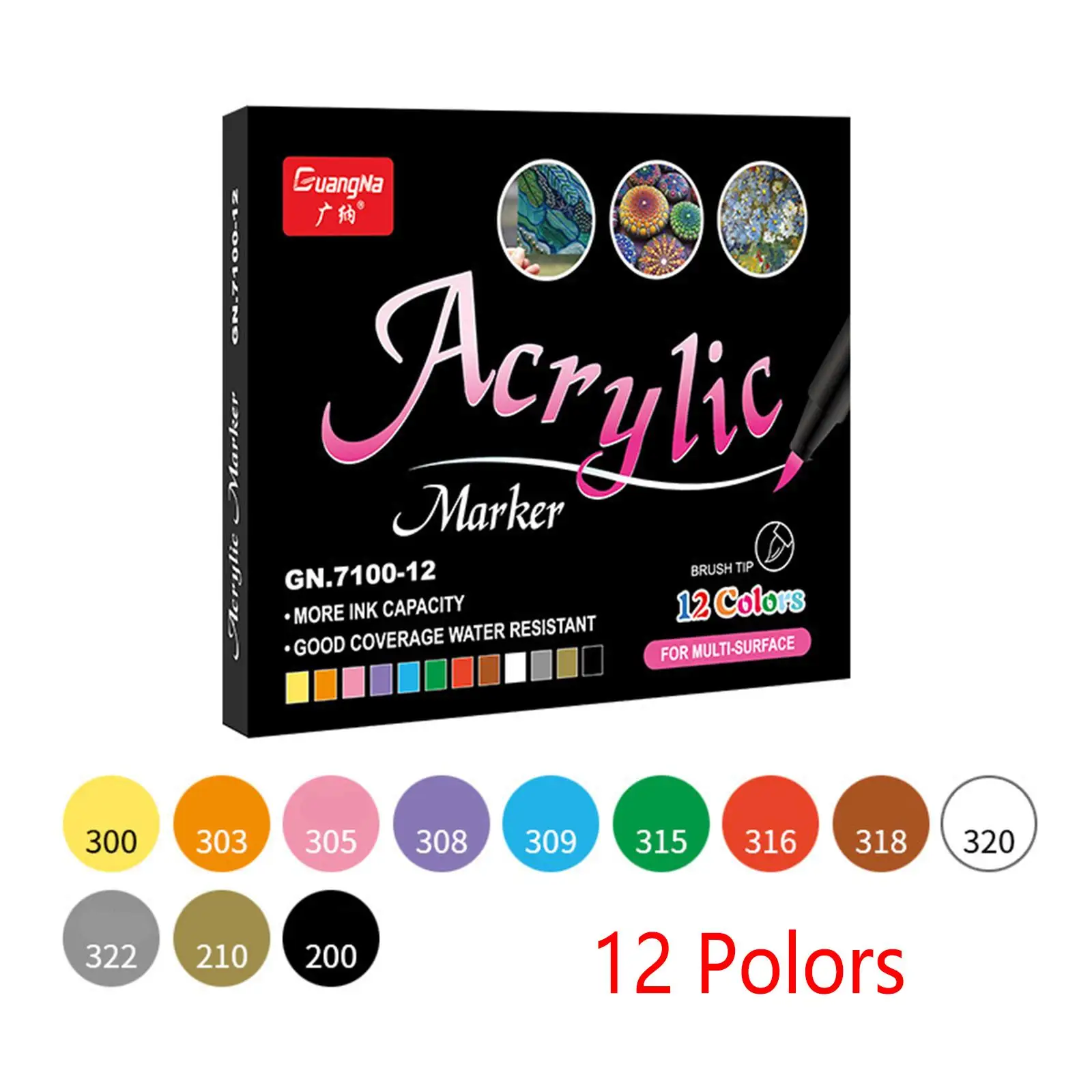 

12/24/36 Colors Acrylic Paint Pens Set for Ceramic Stone Rock Painting Art Project
