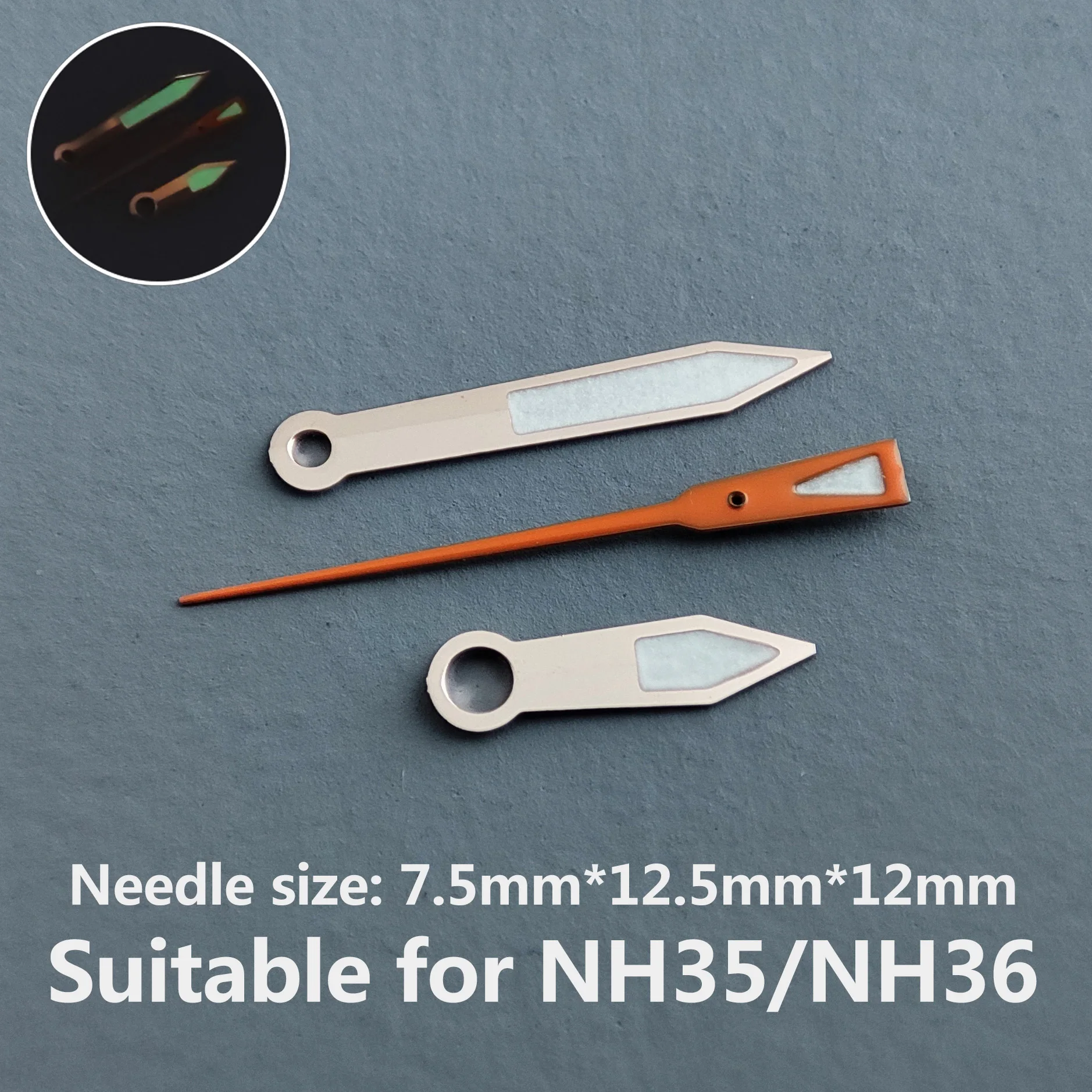 

Аксессуары для часов указка для часов NH35 стрелки белые зеленые Супер Светящиеся стрелки, подходит для NH35, NH36 механизм № 12