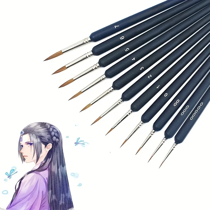 Набор Миниатюрных Кистей Премиум-класса — 11 Шт. Микрокистей С Тонкими Деталями