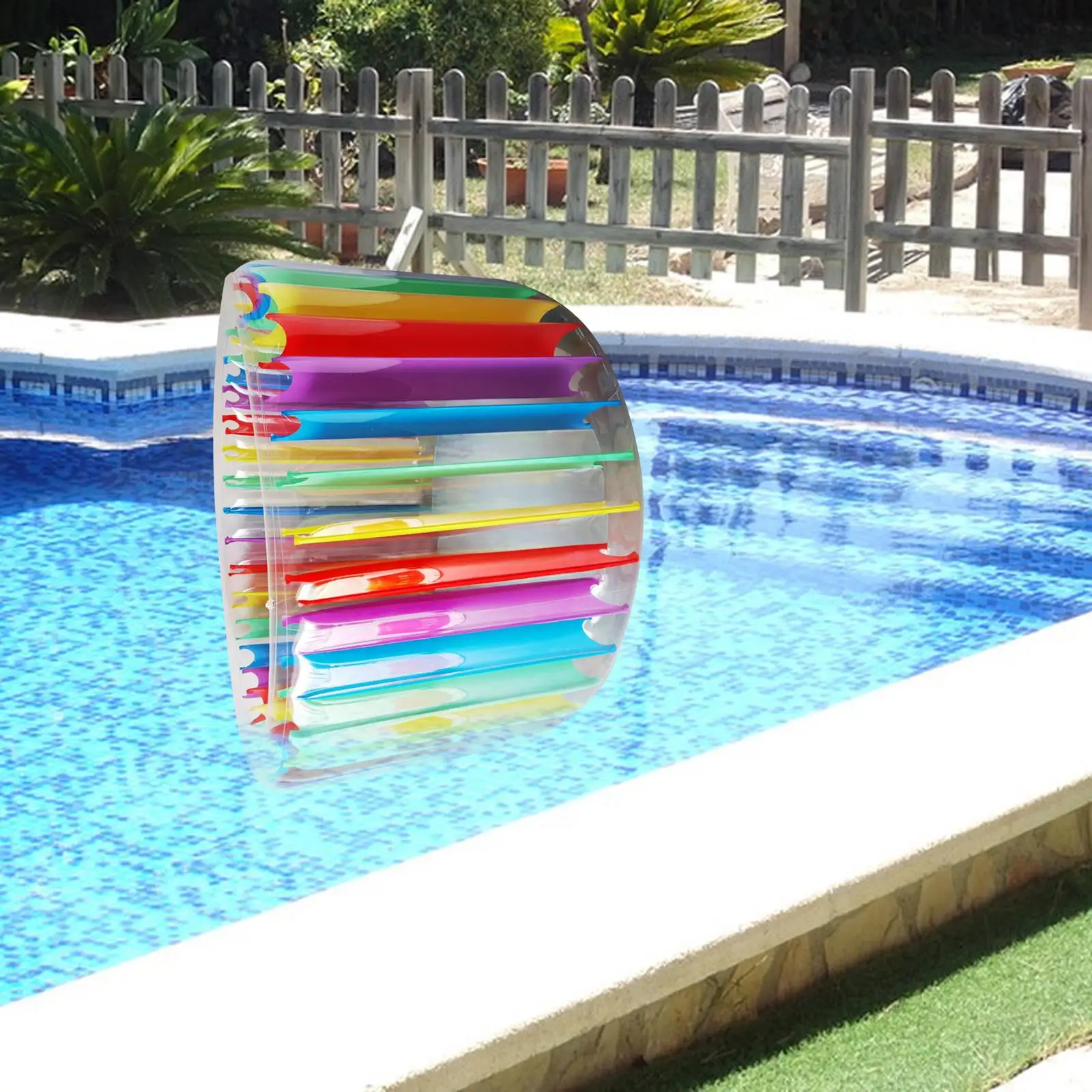 

Inflatable Water Wheel Colorful Summer Water Toy Inflatable Raft Inflatable Roller Float for Grass Playing Boys Girls River Lake