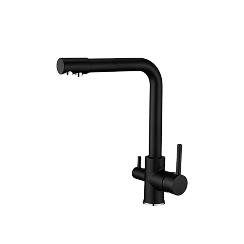 

3 Way flow kitchen faucet Dual handle kitchen taps Black kitchen mixer Tap Color can be customized