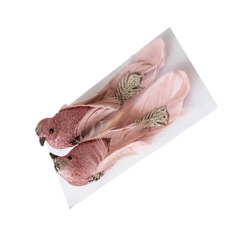 Упаковка из 2 декоративных пернатых птиц пара подвесное украшение для украшения