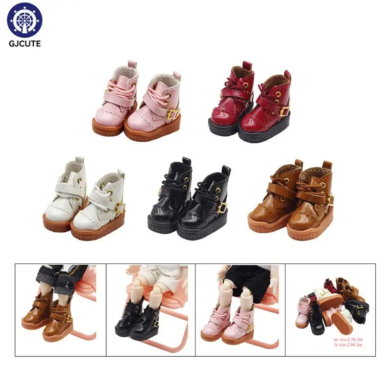 

1 Pair Ob11 DOD 1/12 Bjd Doll Shoe For Body9,GSC,YMY,Obitsu 11,molly Doll Locomotive Style Leather Shoes Doll Accessories