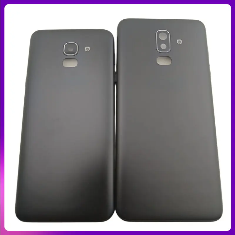 Крышка батарейного отсека для Samsung Galaxy J6 J600 J600F J8 J800 J800F 2018, задняя панель, корпус заднего отсека с логотипом, запасные части