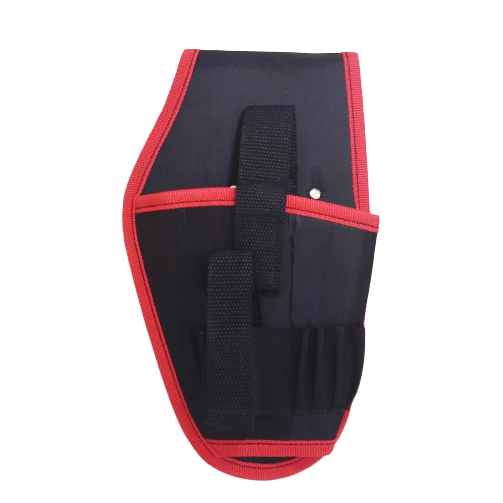 

Portable Electrician Tool Waist Belt Pouch Bag Holder Drill Holster for 12V/18V Lithium Cordless Drill (Red Border)