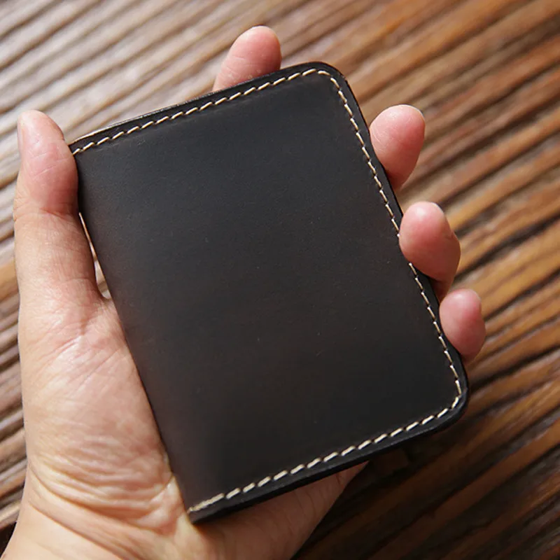 

Card Holder Crazy Horse Leather ID Card Holder Cowhide Wallets Pocket Case Bank Women Men Credit Card Binder Desk Accessories