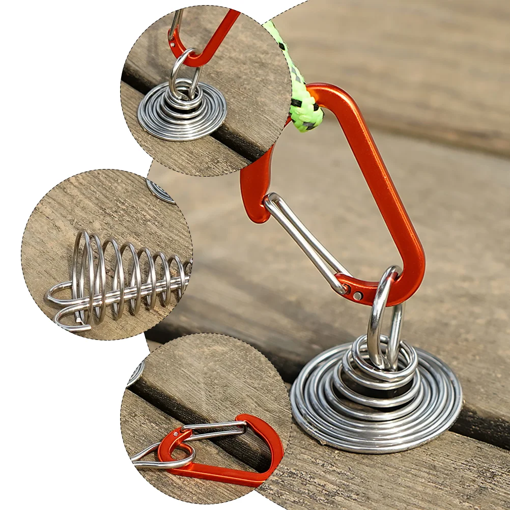 

3Pcs Camping Tent Hooks Board Pegs Metal Octopus Rope Buckles Tent Fixing Tools