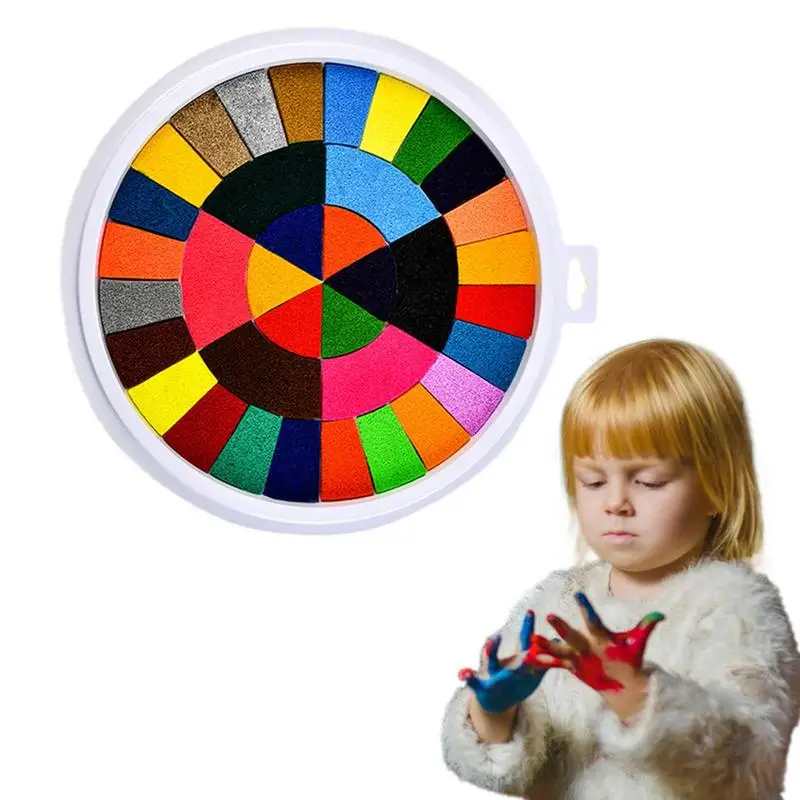 

Finger Painting Pad Easy to Clean 36 Colors Waterproof DIY Craft Ink Pads for Rubber Stamps Paper Scrapbooking Card Making​