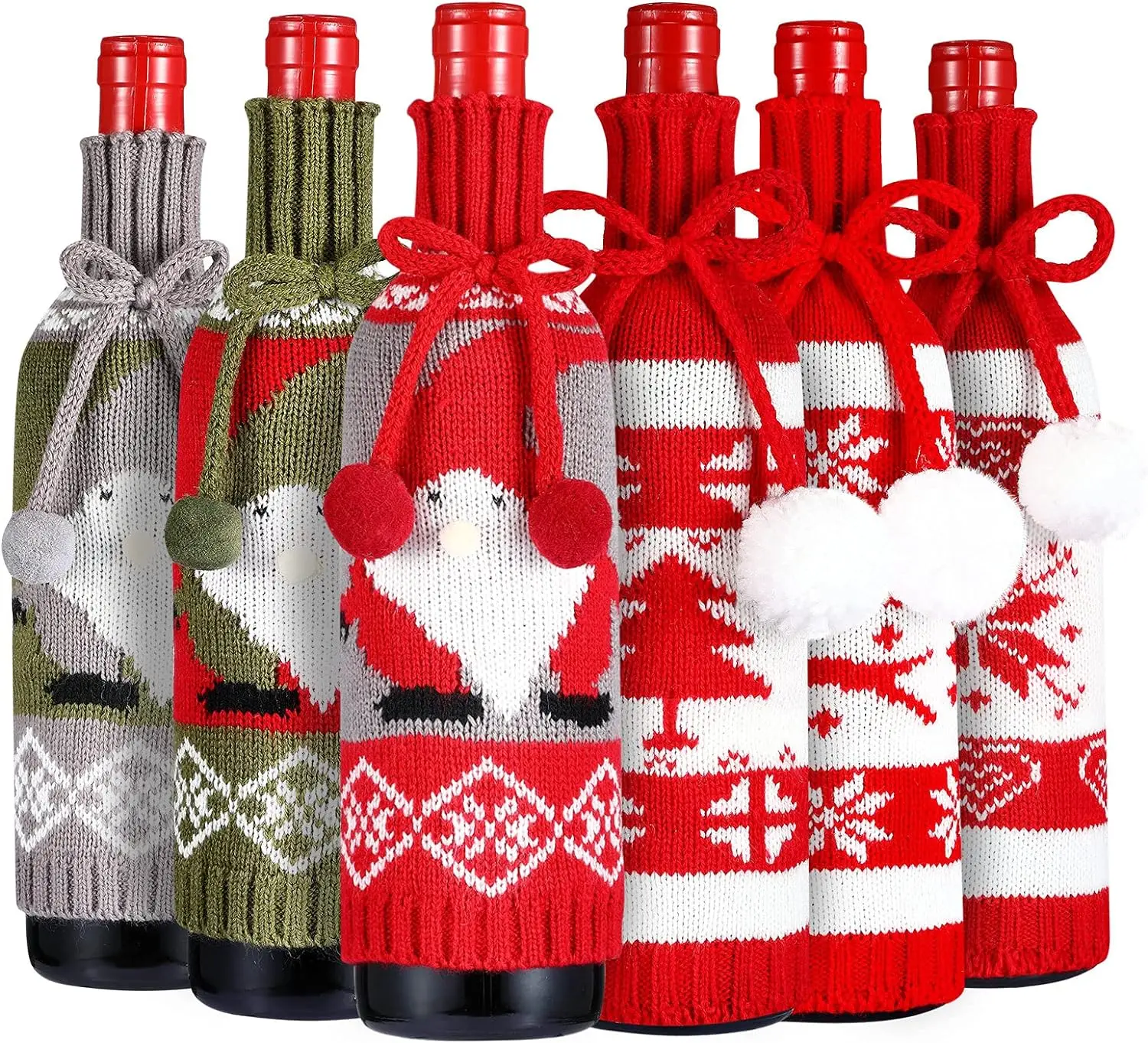 

6 шт., новогодние крышки для бутылок