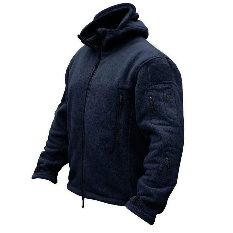 

Мужская флисовая куртка в стиле милитари, теплая армейская куртка с капюшоном, ветрозащитная модная тактическая куртка с несколькими карманами для осени и зимы