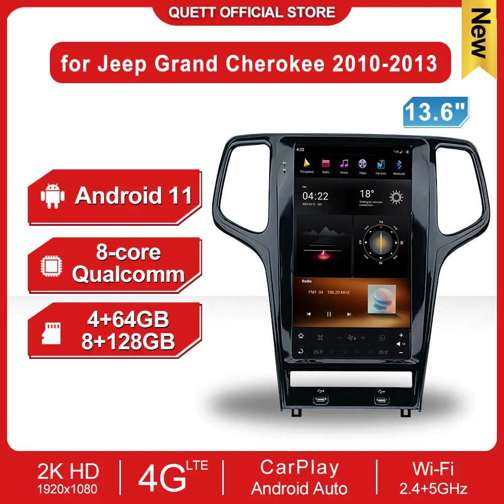 

Android 11 Tesla Screen Car Radio For Jeep Grand Cherokee 2010 2011 2012 2013 Radio Audio Multimedia Player Video Carplay