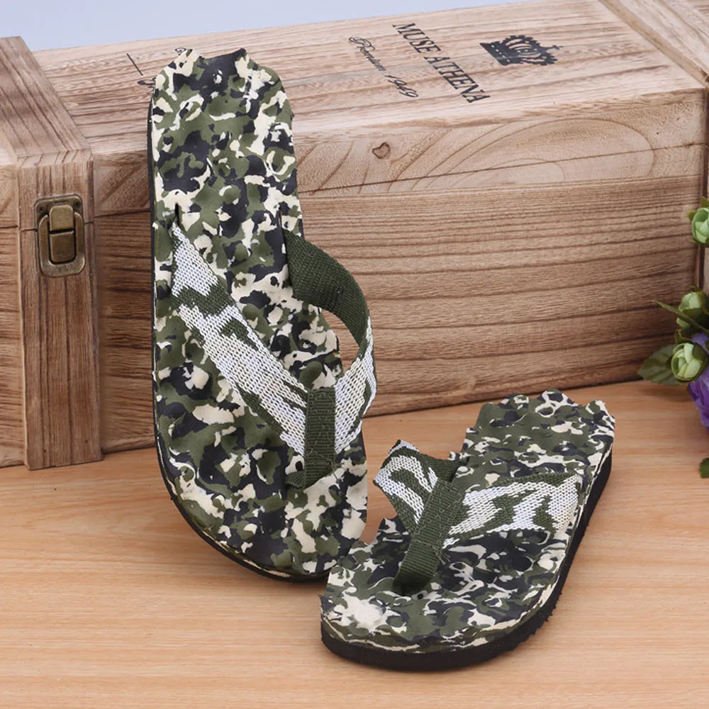 

Men Camouflage Flip Flops Slippers Shoes Sandals Slipper indoor & outdoor Casual Man Non-Slip Beach Shoes sapato masculino 40-45