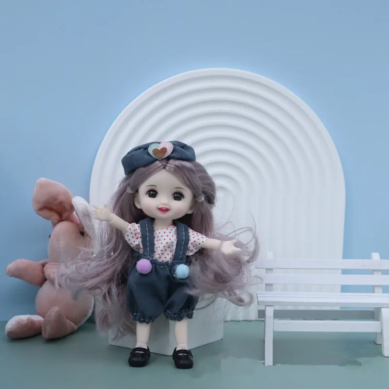 

1/12 Princess Dress Set Doll 13 Joints Movable 16cm BJD Cute Doll Delicate 3D Eyes Doll Home Accessories Girl Toy Birthday Gift