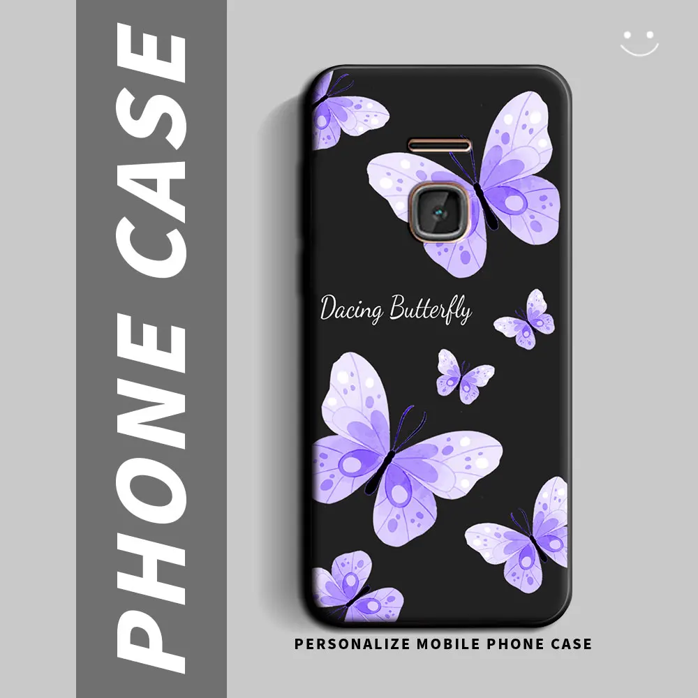 Чехол для Nokia 225 215 4G Мягкий Силиконовый ТПУ Новый Цветочный Бабочка Модный чехол