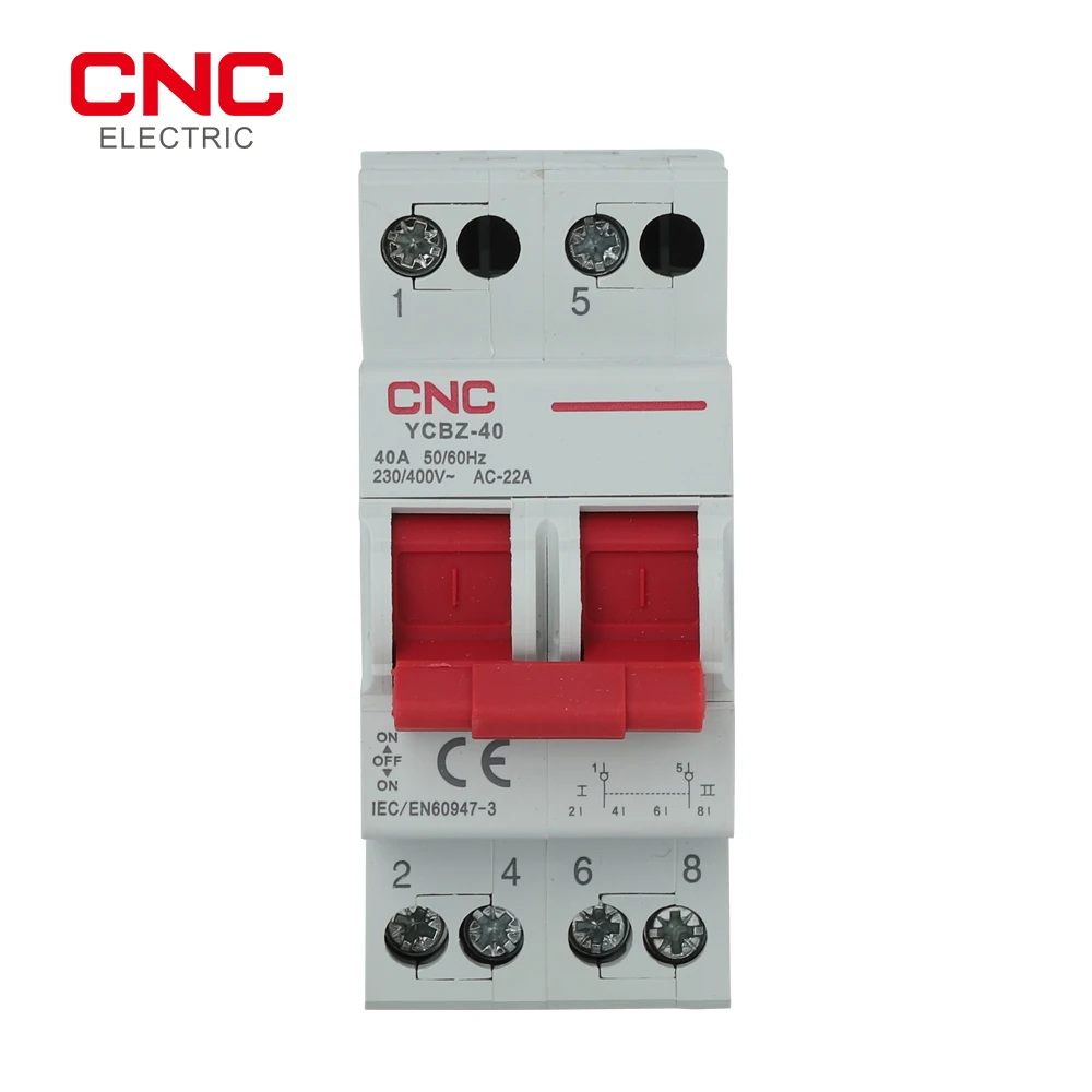 

CNC YCBZ-40 2P 40A 50/60Hz Changeover Switch Disconnectors Switch Load and break the circuit Household residential safety