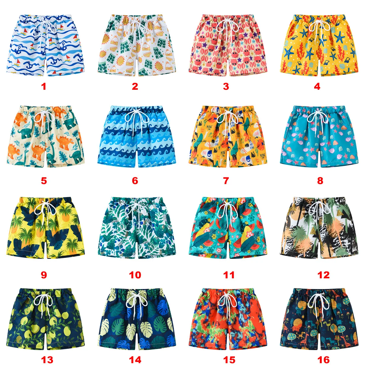 Baby Boys 2023 Summer Swimming Trunks 2-8 Years Children Beach Shorts Cartoon Print Swimsuit Shorts Boys Bathing Suit Swimwear