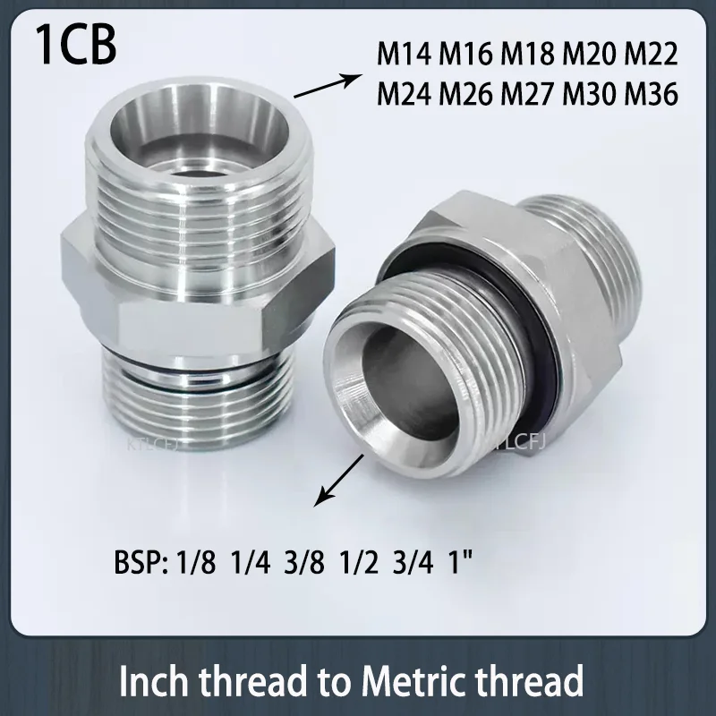 

BSP 1/8 1/4 3/8 1/2 3/4 1" to Metric Thread External Cone/British Pipe Hydraulic Fittings Adapter Transition Joint Male Thread