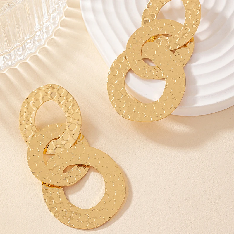 Большие металлические серьги-подвески в виде колец для женщин стиле панк новый