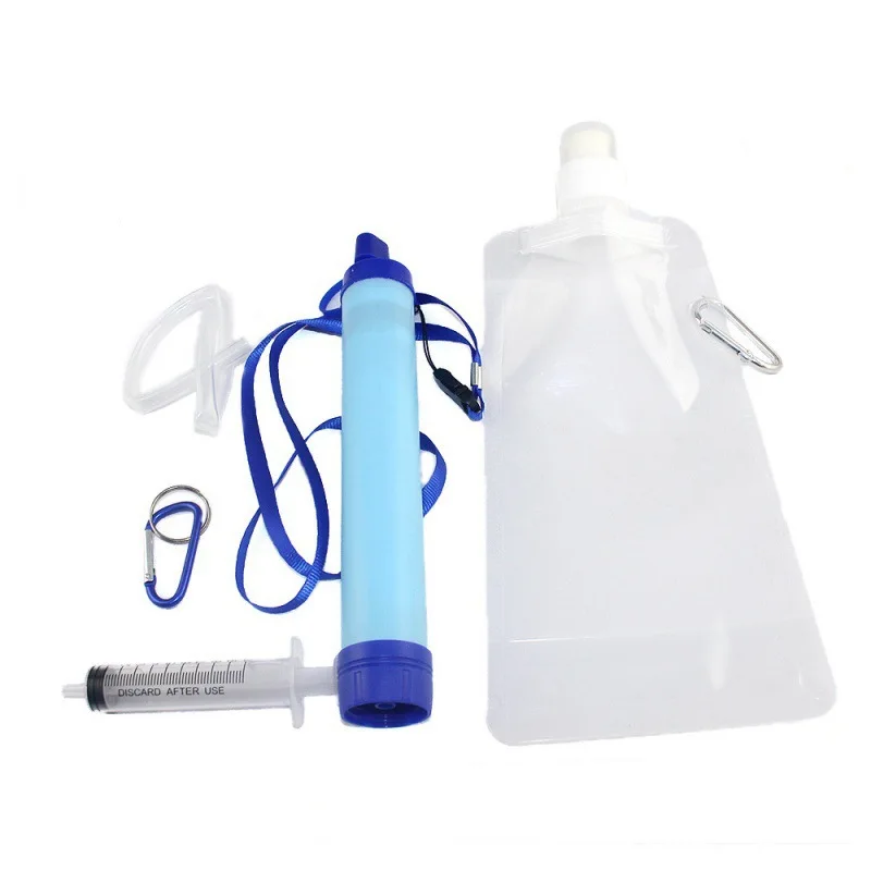 

Outdoor Water Filtration Survival Water Filter Straw Water Filtration System Drinking Purifier for Emergency Hiking Camp Rescue