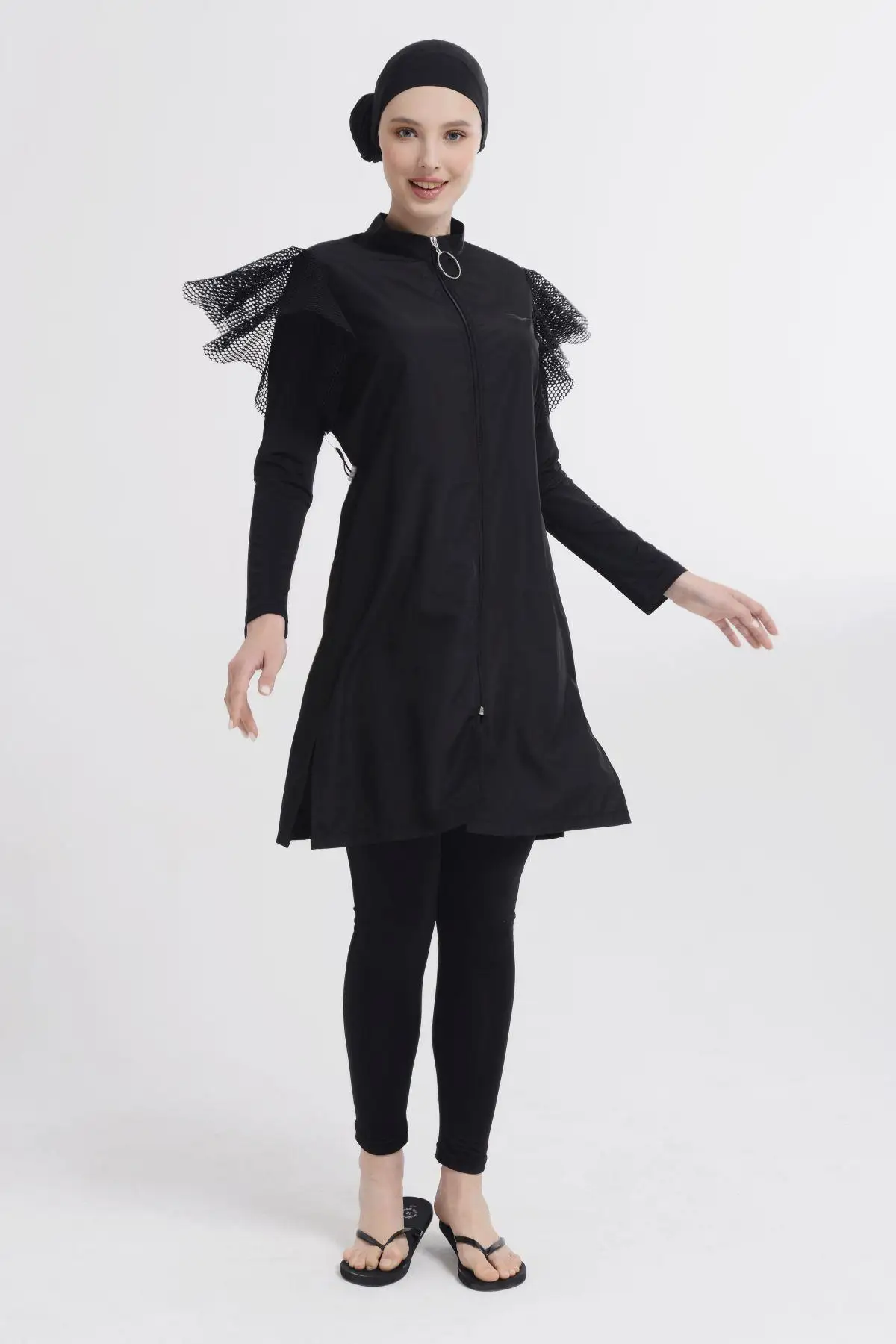 

Muslim Swimwear Islamic Swimsuit Women Modest Hijab Burkini Musulmane Maillot de main femme Full Cover High Quality Design Fashion Set Beachwear Women Trendy Chic Long 'ALFASA 21403 Vintage