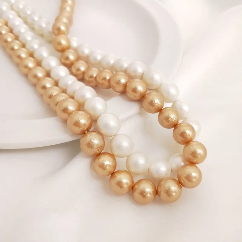 

About 40cm Long Pearl Round Beads 6-12mm Loose Spacer Beads for Jewelry Making DIY Bracelet Necklace Accessories