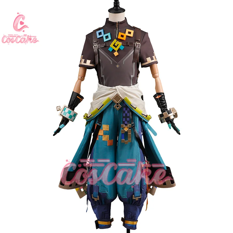Genshin Impact Kinich Косплей Костюм Парик Turnfire Hunt Униформа Серьги Повязка Для Волос