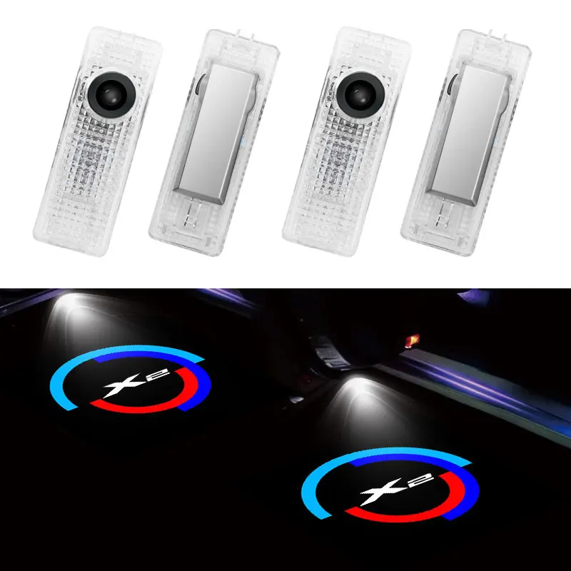 

2 Pieces Led Car Door Light For BMW X2 Series Model Auto HD Projector Lamp Automobile External Accessories welcome light