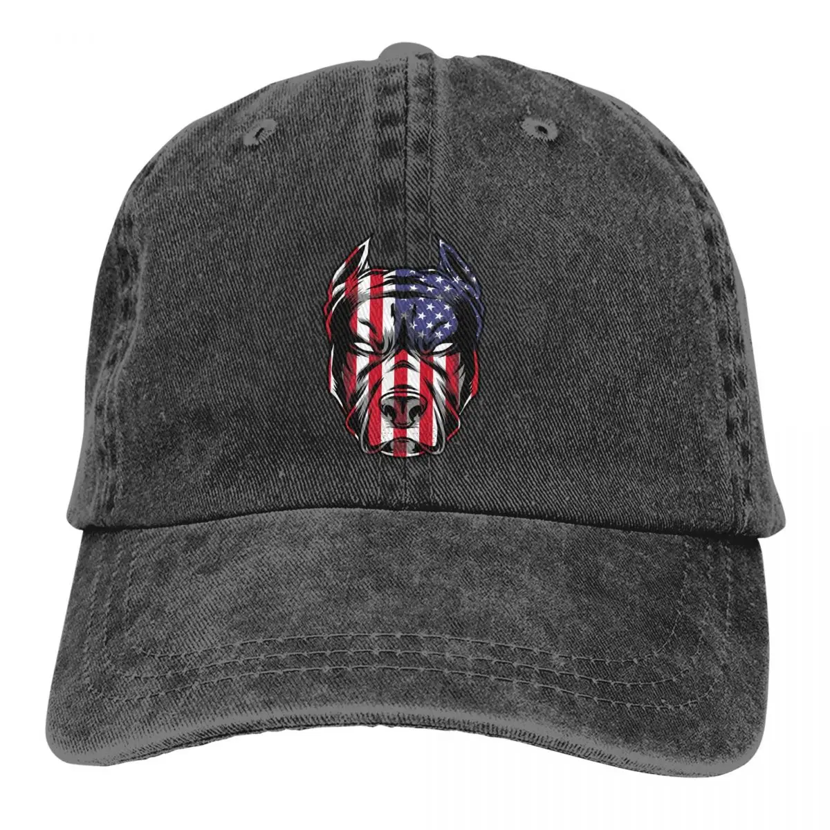 

Pure Color Dad Hats USA Pitbull Face Classic Women's Hat Sun Visor Baseball Caps Meme Peaked Cap