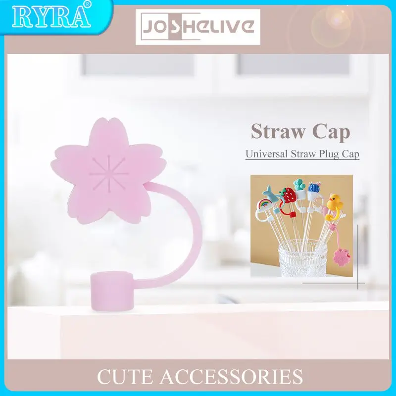 

Silicone Straw Plug Reusable Airtight Drinking Dust Cap Straws For Drinks Straws Cup Accessories Cartoon Plugs Tips Cover Suit